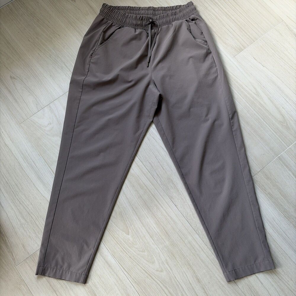 All In Motion Pants Womens M Brown High Rise Tapered Ankle Workout Track Stretch